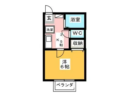 朝日二番館(1K/2階)の間取り写真