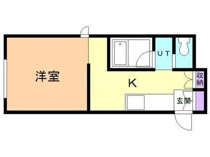 アンハウス(1K/1階)の間取り写真
