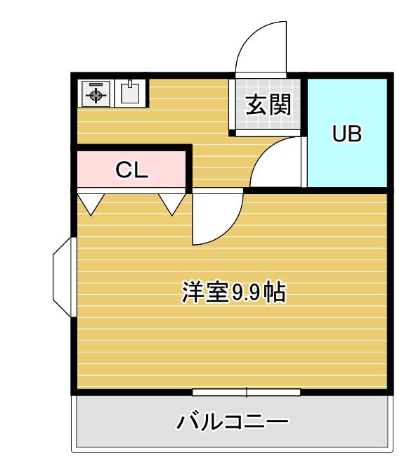 ハイツスミトク(1K/2階)の間取り写真