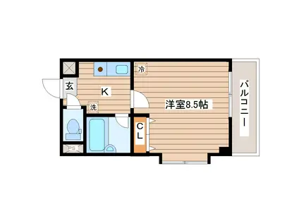 リエス原町(1K/2階)の間取り写真