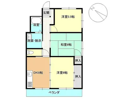 エスペランス・グラン(3DK/2階)の間取り写真