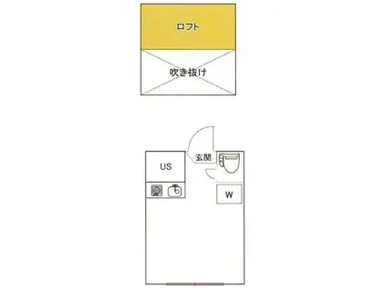 フェリスホーネット(ワンルーム/2階)の間取り写真