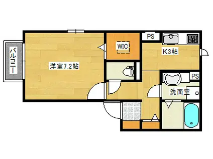 セジュールソフィア(1K/1階)の間取り写真