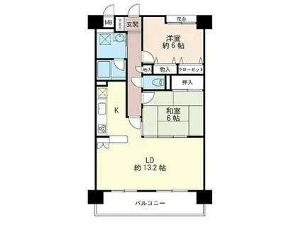 ステージアヴァンセ(2LDK/3階)の間取り写真