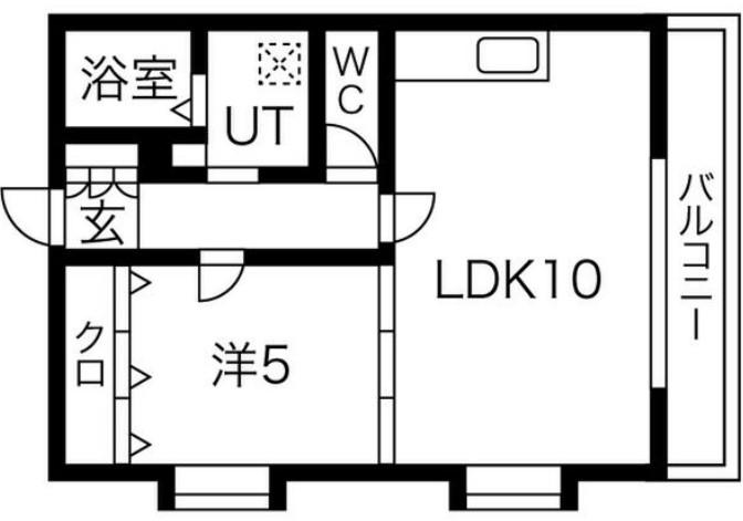 ビエント六甲III(1LDK/2階)の間取り写真
