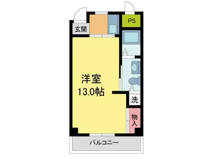 ヒルサイド北名次(1K/3階)の間取り写真