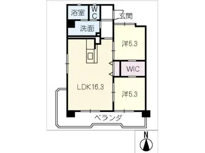 グリーンハイツ(2LDK/2階)の間取り写真