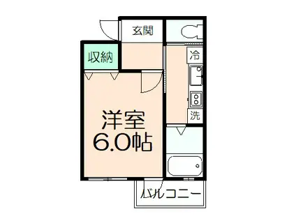 CROSS(1K/2階)の間取り写真