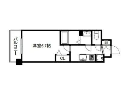 ソルテラス京都JUJO薫(1K/2階)の間取り写真