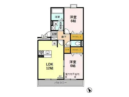 カーサベルデ(2LDK/3階)の間取り写真
