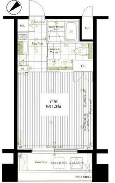 オーベルジュ日本橋 5階階 間取り