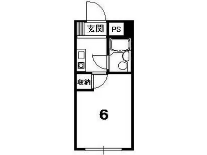 KTマンション(1K/1階)の間取り写真