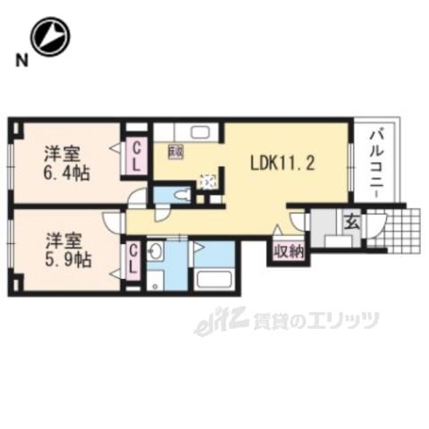 サンレミアニメ―ト(2LDK/1階)の間取り写真