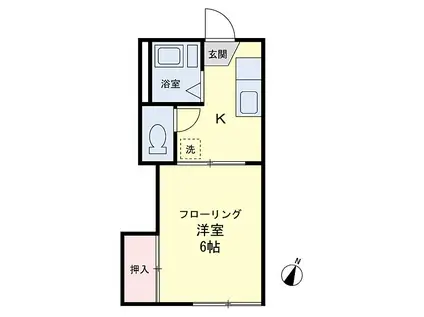 アスナロハイツ(1K/1階)の間取り写真