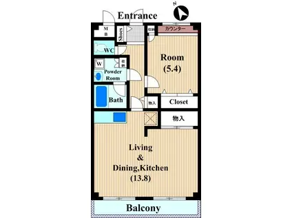 アムール綱島(1LDK/3階)の間取り写真