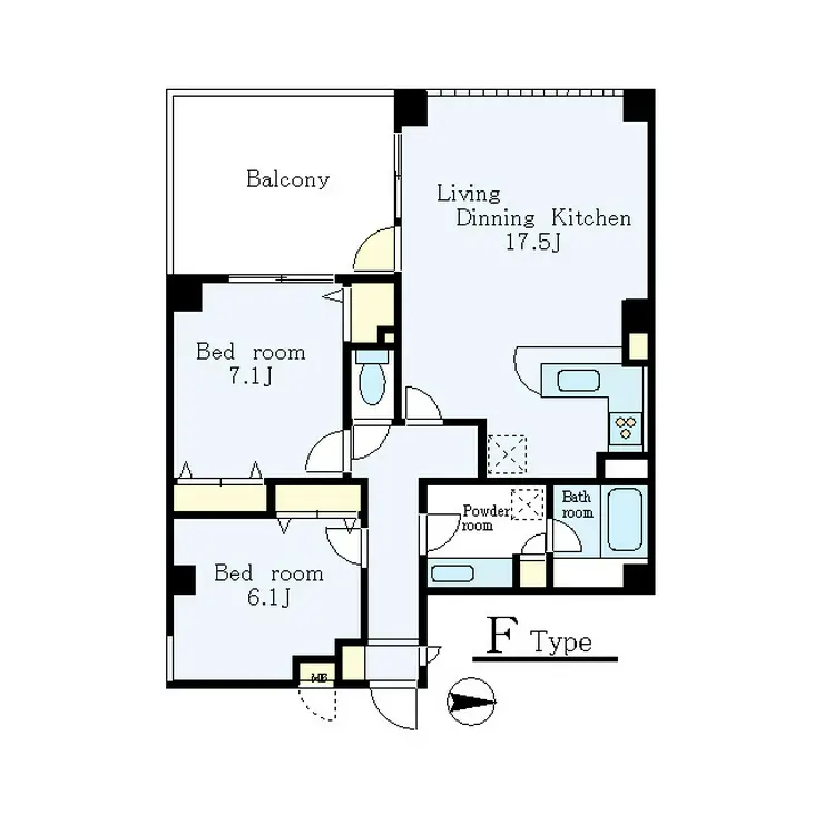 レオパレスブルファーニ 2階階 間取り
