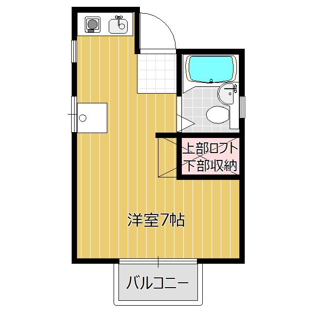 コーポサンフラワー(ワンルーム/1階)の間取り写真