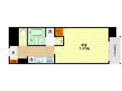 METROSA南森町(1K/8階)の間取り写真