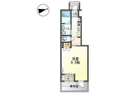 エ・ヴィーバ草間(1K/1階)の間取り写真