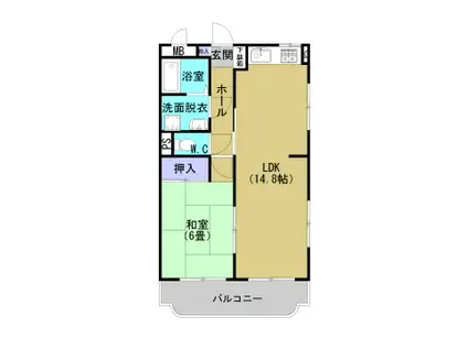 駒西ハイツ I(1LDK/1階)の間取り写真