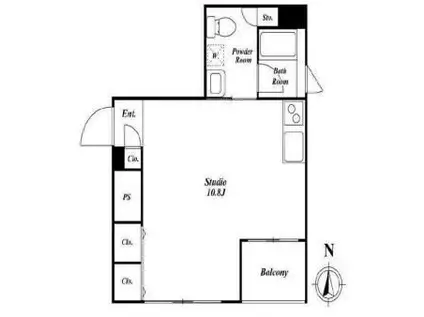 サンチャリーフ(1K/5階)の間取り写真