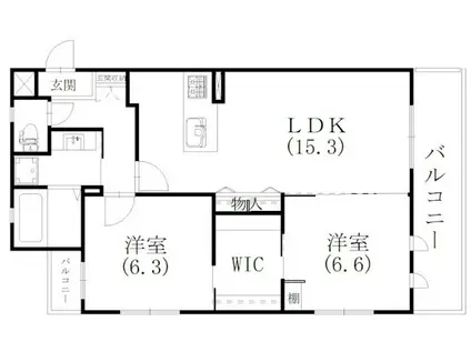 DP PARK HILLS(2LDK/3階)の間取り写真