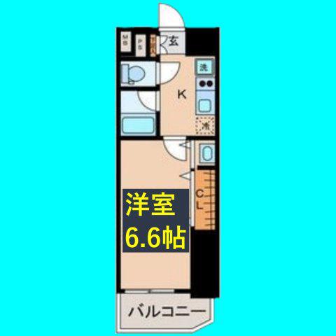 ベレーサ名駅ウエスト(1K/2階)の間取り写真