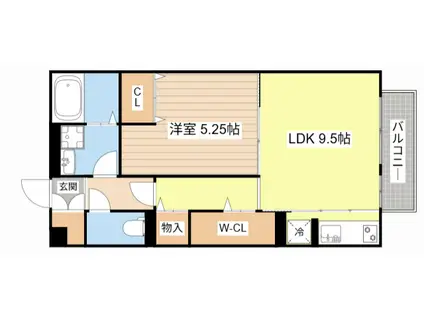 セジュールコウハナ(1LDK/2階)の間取り写真