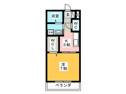 エスト63(1K/1階)の間取り写真