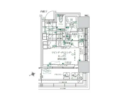 ローレルタワールネ浜松町(ワンルーム/3階)の間取り写真