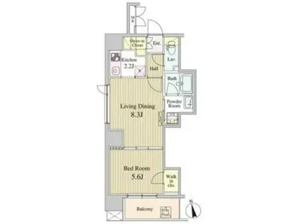 ミュール白金(1LDK/2階)の間取り写真