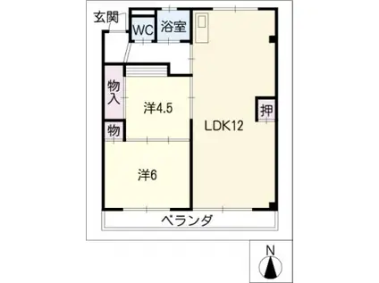 ロイヤルシャトー(2LDK/1階)の間取り写真
