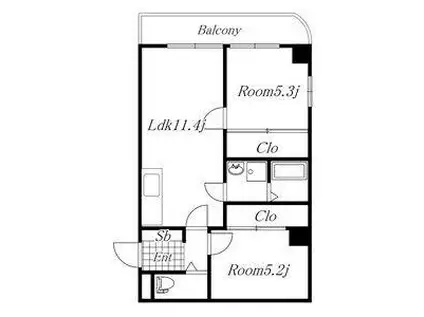 G1ビル牧の里(2LDK/4階)の間取り写真