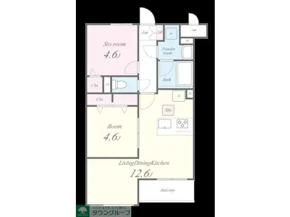 THEIOS FILIA(1SLDK/3階)の間取り写真