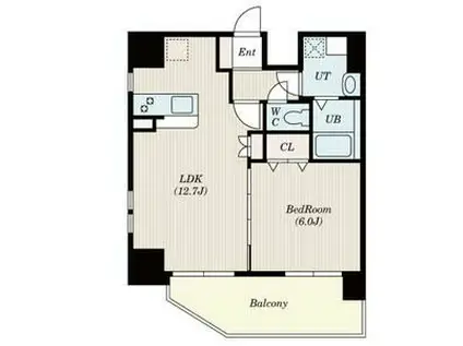 S-FORT茅ヶ崎(1LDK/10階)の間取り写真