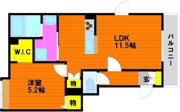 TERRAHOME TAMASHIMA(1LDK/1階)の間取り写真