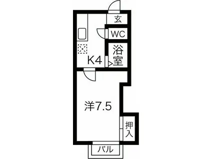 HIIRAGI神田町(1K/2階)の間取り写真