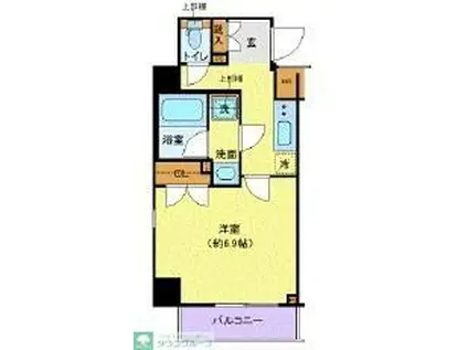 ガリシア用賀(1K/6階)の間取り写真