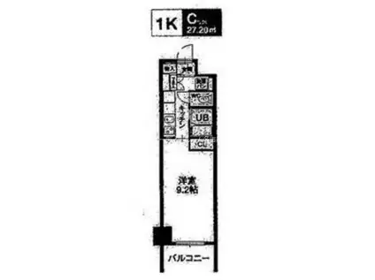 HF久屋大通レジデンス(1K/6階)の間取り写真