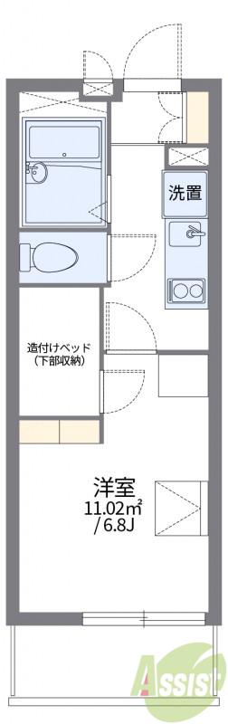 レオパレス石橋4丁目(1K/3階)の間取り写真