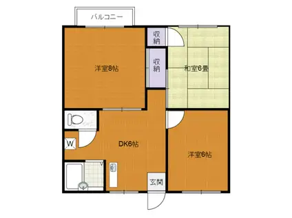 フォーレ旭ヶ丘(3DK/1階)の間取り写真