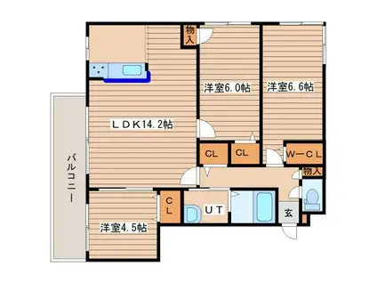 ショコラ(3LDK/4階)の間取り写真