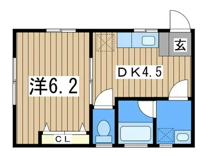 コーポ辻(1DK/1階)の間取り写真