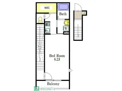 サンセール五香(1K/2階)の間取り写真