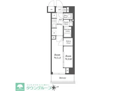 ブランシエスタ荻窪(2K/3階)の間取り写真