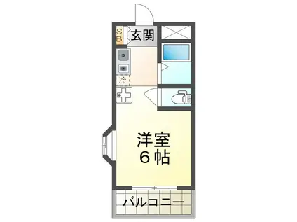 パルメゾン西脇(1K/3階)の間取り写真