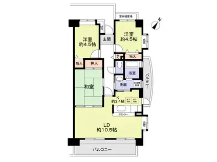 ガーデンコート清瀬3号棟(3LDK/6階)の間取り写真