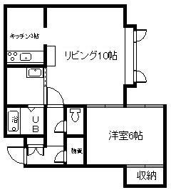 ソニア秋月(1LDK/2階)の間取り写真