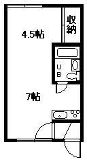 新富壱番館(1DK/2階)の間取り写真