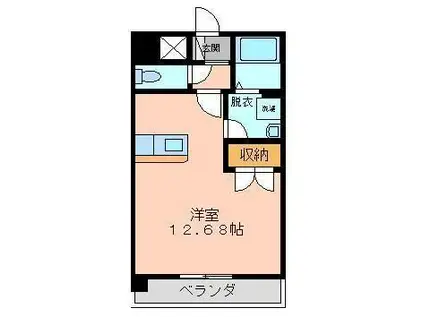 クロノス庄口公園(ワンルーム/4階)の間取り写真